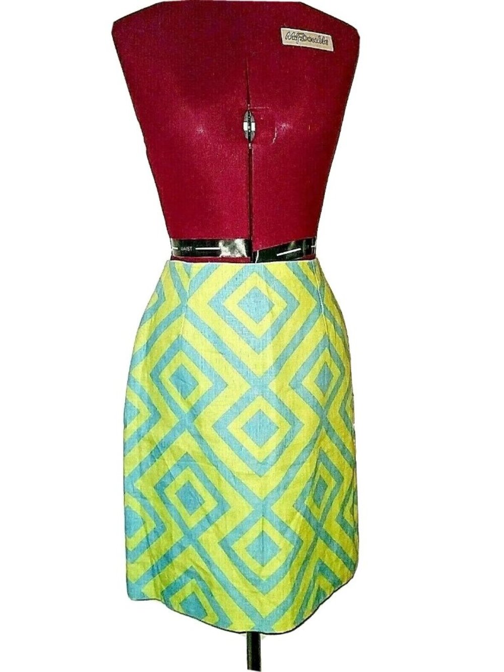 Steven Stolman Women’s Straight Skirt Size 4 Linen Lined Back Slit Zipper